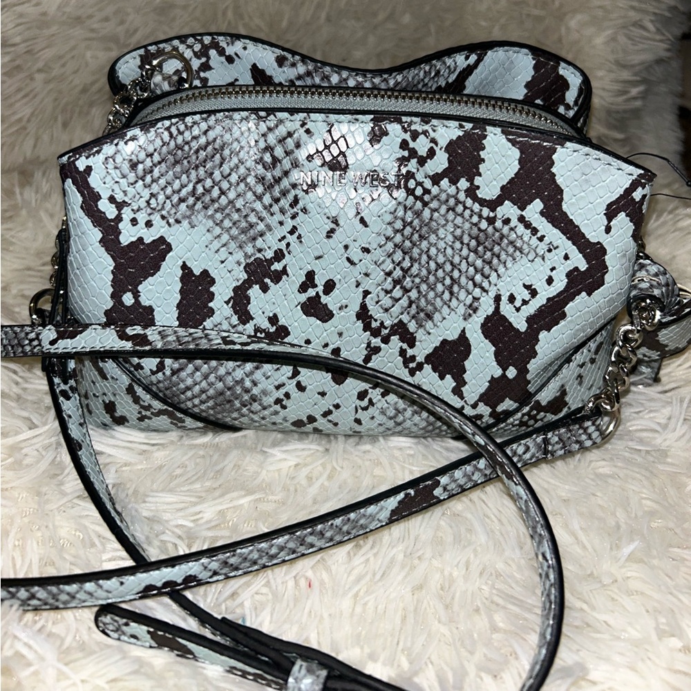 Light blue animal print purse/ Side bag